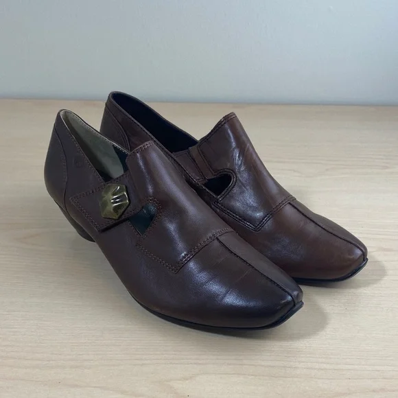 Josef Seibel Brown Leather Low Ankle Booties - Picture 1 of 9
